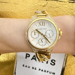Michael Kors MK6842 Mini Camille Pave Gold Stainless Steel Women's Watch